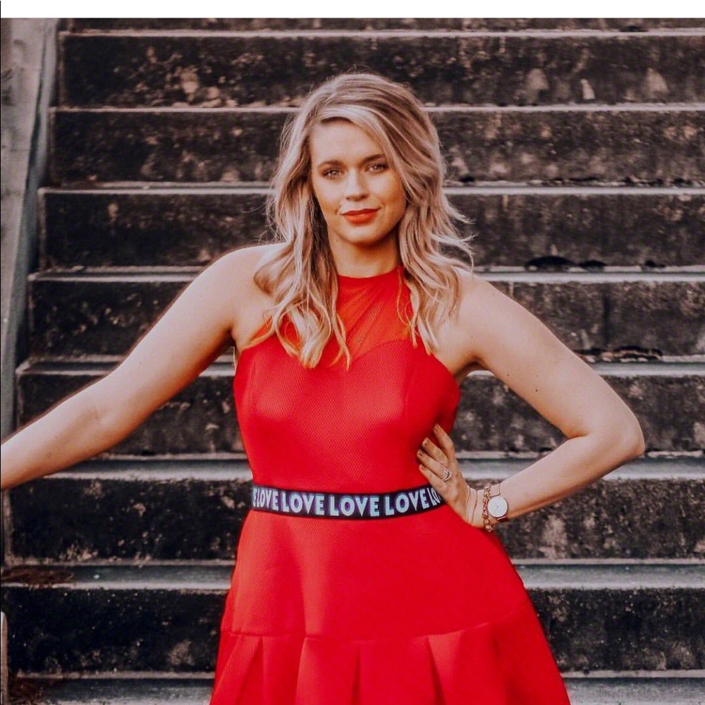 ASOS TALL love mesh tea length dress